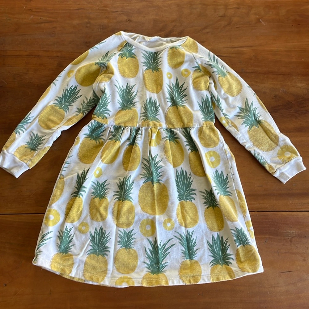 Petit Pilou Organic Cotton Pineapple Print Dress